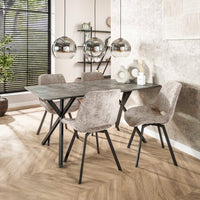 Esstisch oval 160 cm / 3D-Optik Eiche Antiquewash oder Betongrau