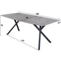 Esstisch oval 160 cm / 3D-Optik Eiche Antiquewash oder Betongrau