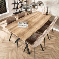 Esstisch oval 190 cm / 3D-Optik Eiche Antiquewash oder Betongrau