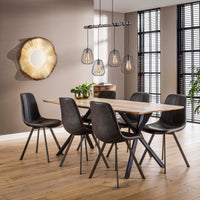 Esstisch oval 190 cm / 3D-Optik Eiche Antiquewash oder Betongrau