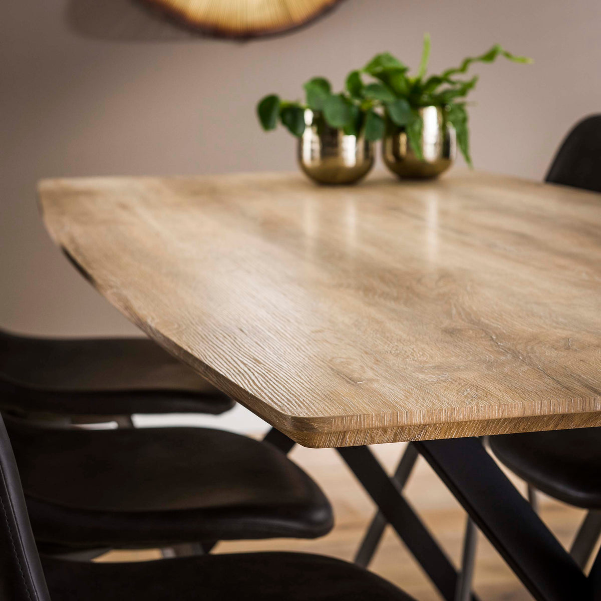 Esstisch oval 190 cm / 3D-Optik Eiche Antiquewash oder Betongrau