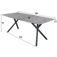 Esstisch oval 190 cm / 3D-Optik Eiche Antiquewash oder Betongrau