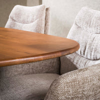 CLIFF Esstisch ovales Rohr 215cm / Massiv Mango sand