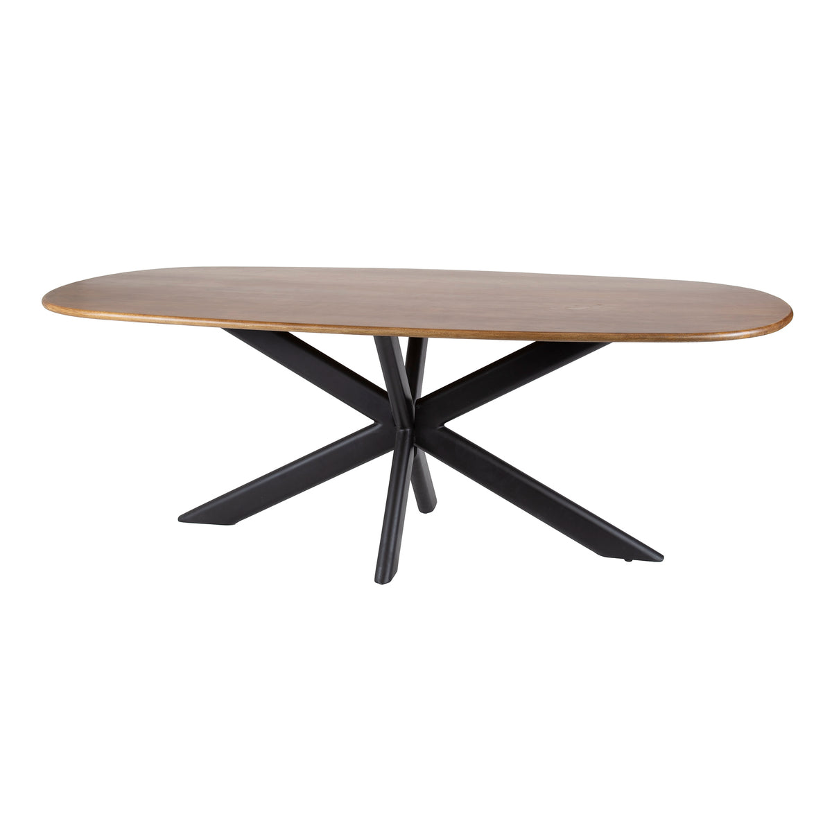 CLIFF Esstisch ovales Rohr 215cm / Massiv Mango sand