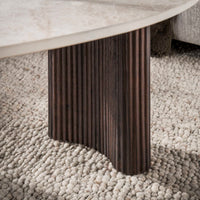 CERAMO aperto Couchtisch 2er Set / 3D Keramik Taj Mahal/ Travertinoptik