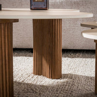 CERAMO aperto Couchtisch 2er Set / 3D Keramik Taj Mahal/ Travertinoptik