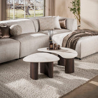 CERAMO aperto Couchtisch 2er Set / 3D Keramik Taj Mahal