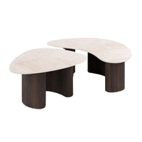 CERAMO aperto Couchtisch 2er Set / 3D Keramik Taj Mahal