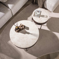 Couchtisch Ceramo Rund Set aus 2 / 3D Keramik Taj Mahal