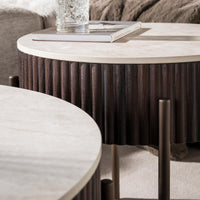 Couchtisch Ceramo Rund Set aus 2 / 3D Keramik Taj Mahal