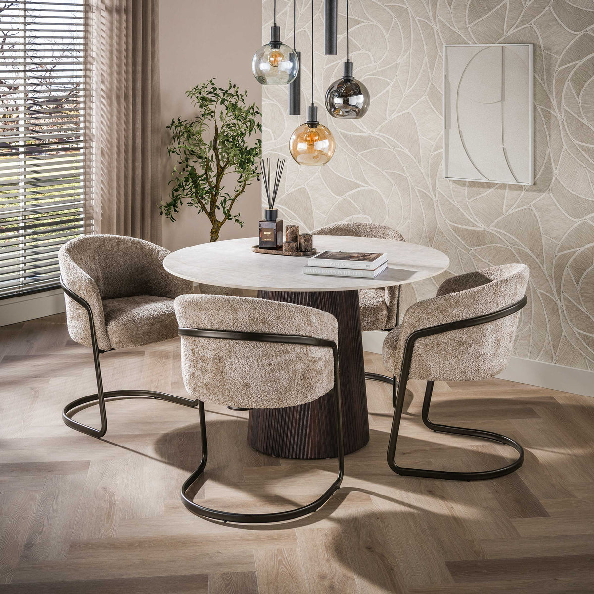 Esstisch Ceramo Centro rund Ø120cm / 3D Keramik Taj Mahal