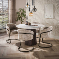 Esstisch Ceramo Centro rund Ø120cm / 3D Keramik Taj Mahal