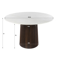 Esstisch Ceramo Centro rund Ø120cm / 3D Keramik Taj Mahal