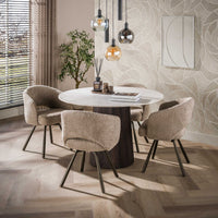 Esstisch Ceramo Centro rund Ø120cm / 3D Keramik Taj Mahal