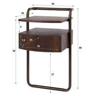 Nachttisch Bend 1 Schublade / 3D Eiche dunkelbraun