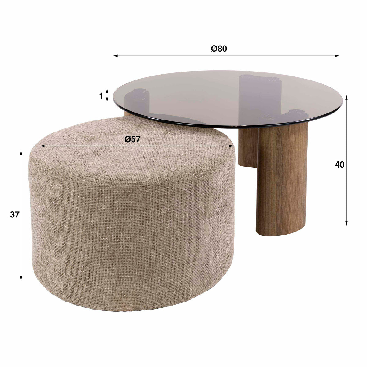 ARCHITECTURE Industrial coffee table 100cm oiled oak black frame
