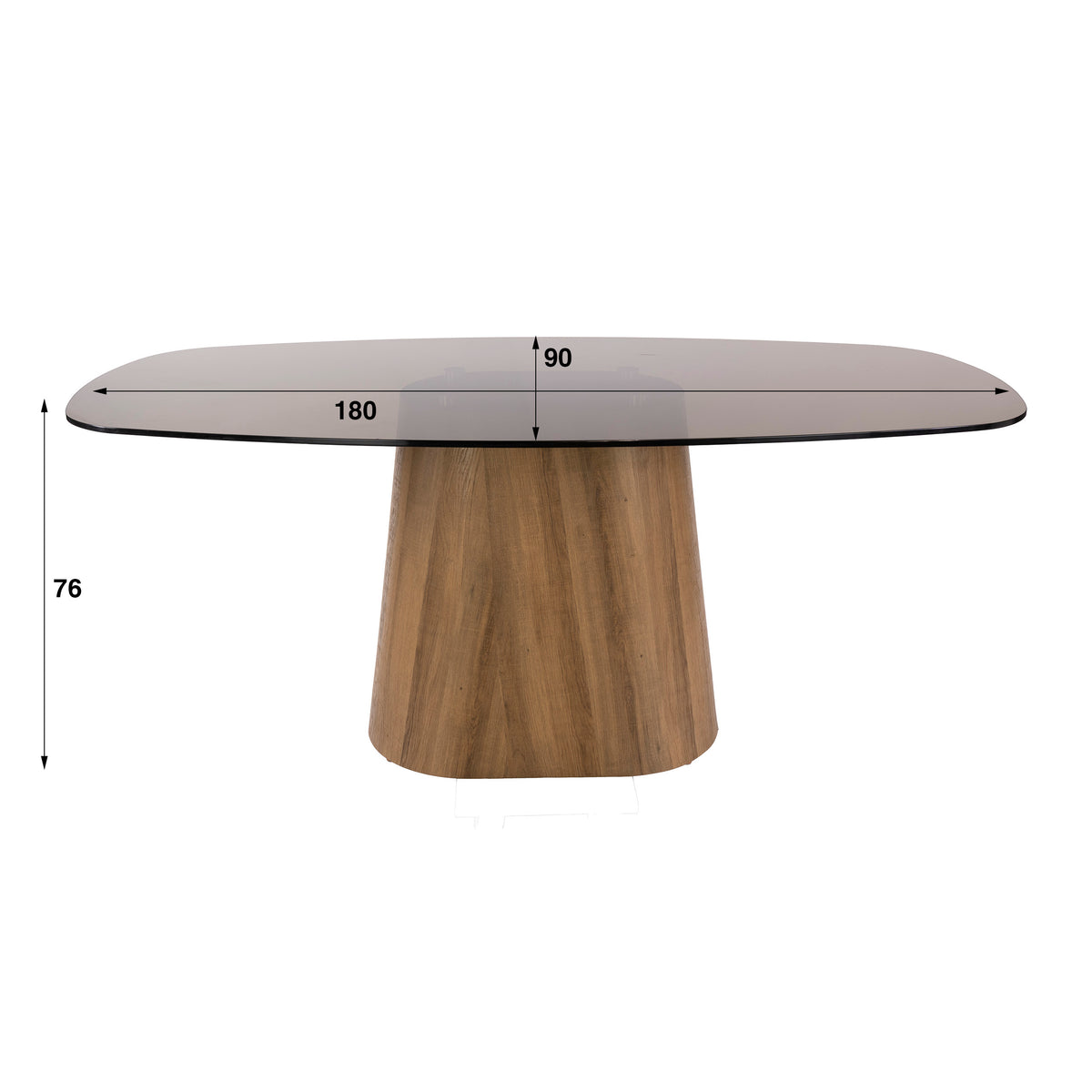 TINTO CENTRO Esstisch dänisch oval 180cm / Bronzefarbenes Glas