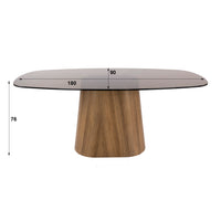 TINTO CENTRO Esstisch dänisch oval 180cm / Bronzefarbenes Glas