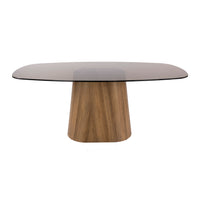 TINTO CENTRO Esstisch dänisch oval 180cm / Bronzefarbenes Glas