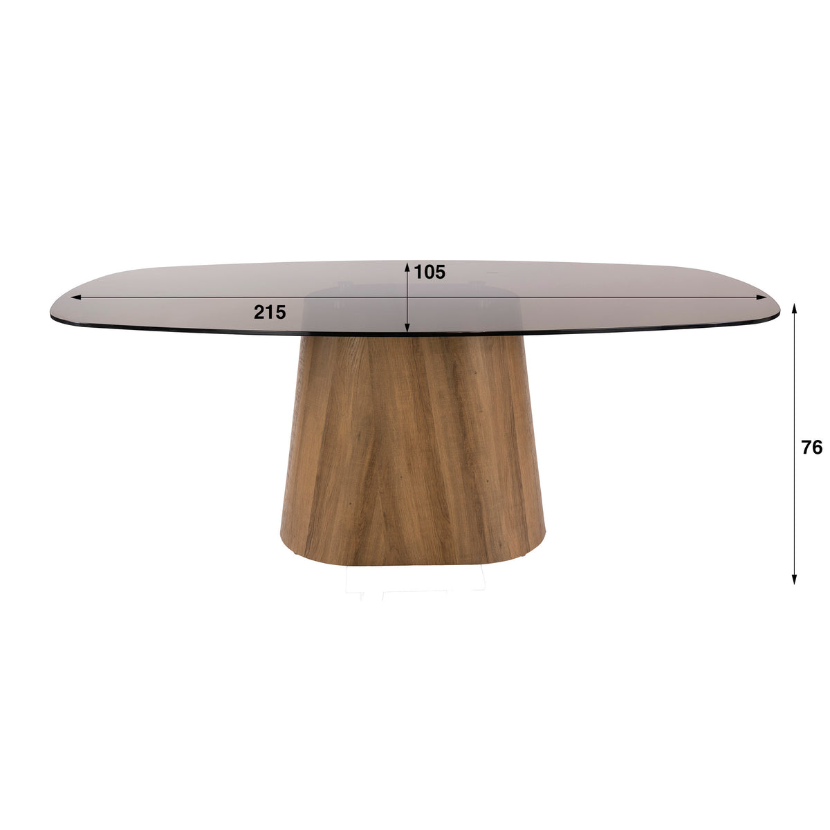 TINTO CENTRO Esstisch dänisch oval 215cm / Bronzefarbenes Glas