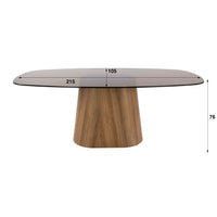 TINTO CENTRO Esstisch dänisch oval 215cm / Bronzefarbenes Glas