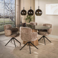 TINTO CENTRO Esstisch dänisch oval 215cm / Bronzefarbenes Glas