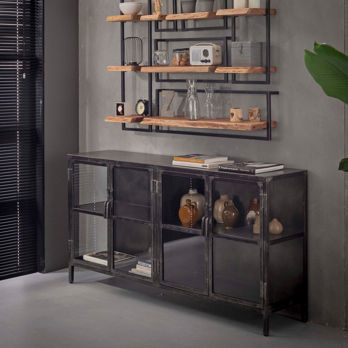 AMAZONAS Solid sideboard 150cm acacia metal tree edge