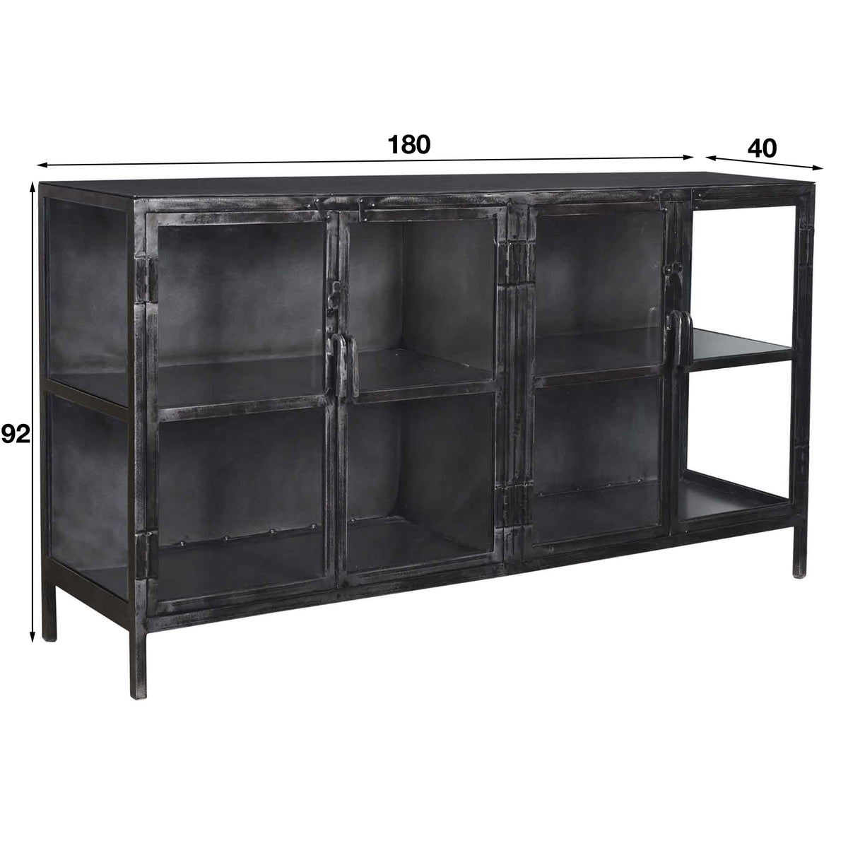 AMAZONAS Solid sideboard 150cm acacia metal tree edge