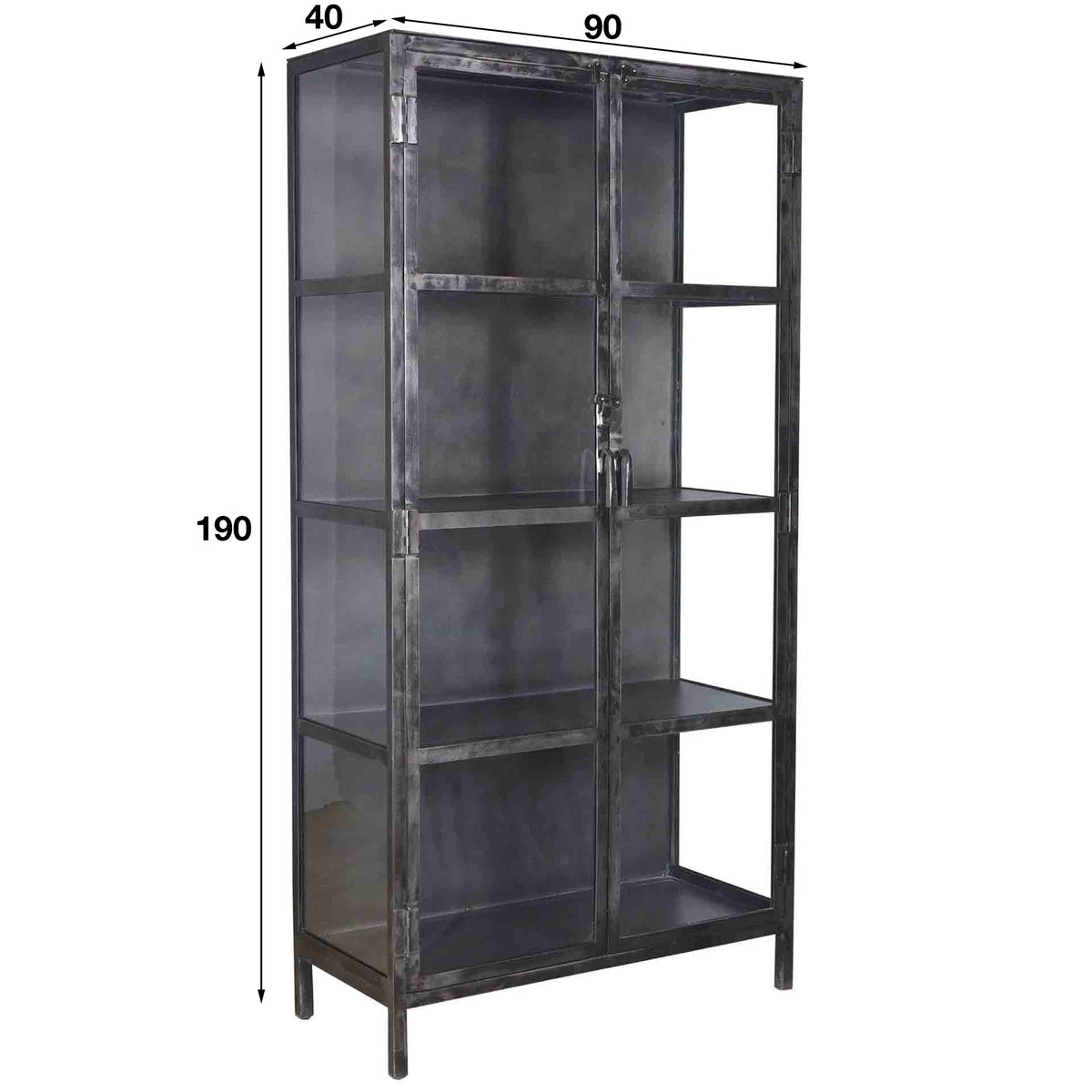 Vitrine Rift Metal 2 Türen / Gunmetal