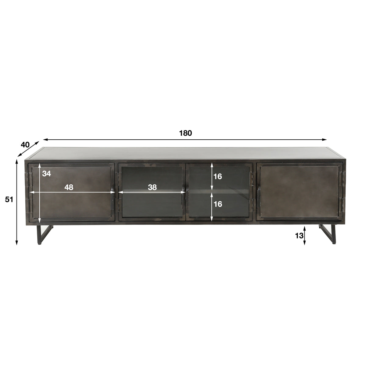 WAVE Design TV Board 160cm black mango solid wood