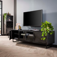 WAVE Design TV Board 160cm black mango solid wood