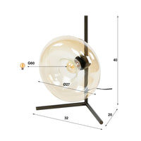 Tischleuchte SOLL 1F – 40 cm, Glas & Metall, 3 Farbvarianten