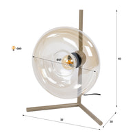 Tischleuchte SOLL 1F – 40 cm, Glas & Metall, 3 Farbvarianten