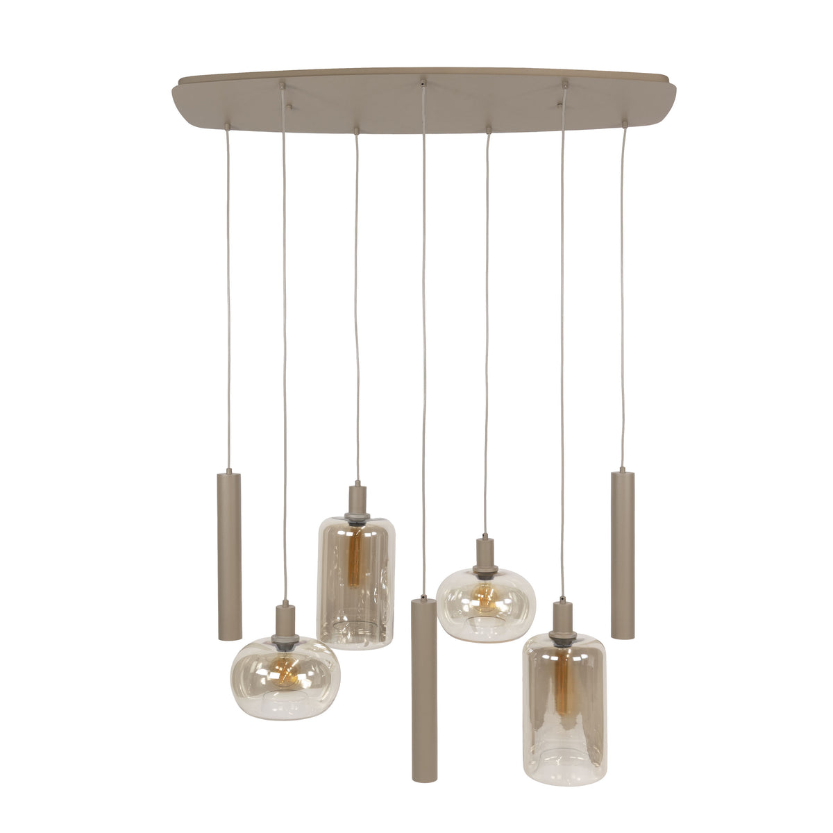 Pendelleuchte Serene 4+3-Fassungen / Beige