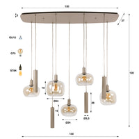 Pendelleuchte Serene 5+4-Fassungen / Beige