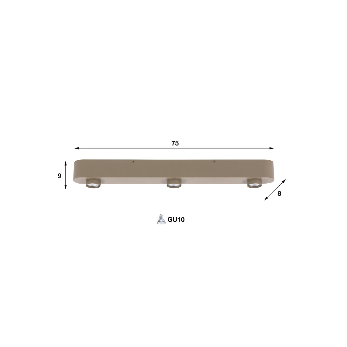 Deckenleuchte DECKENLEUCHTE BAR – 3, 5 ODER 7 SPOTS IN BRONZE & BEIGE