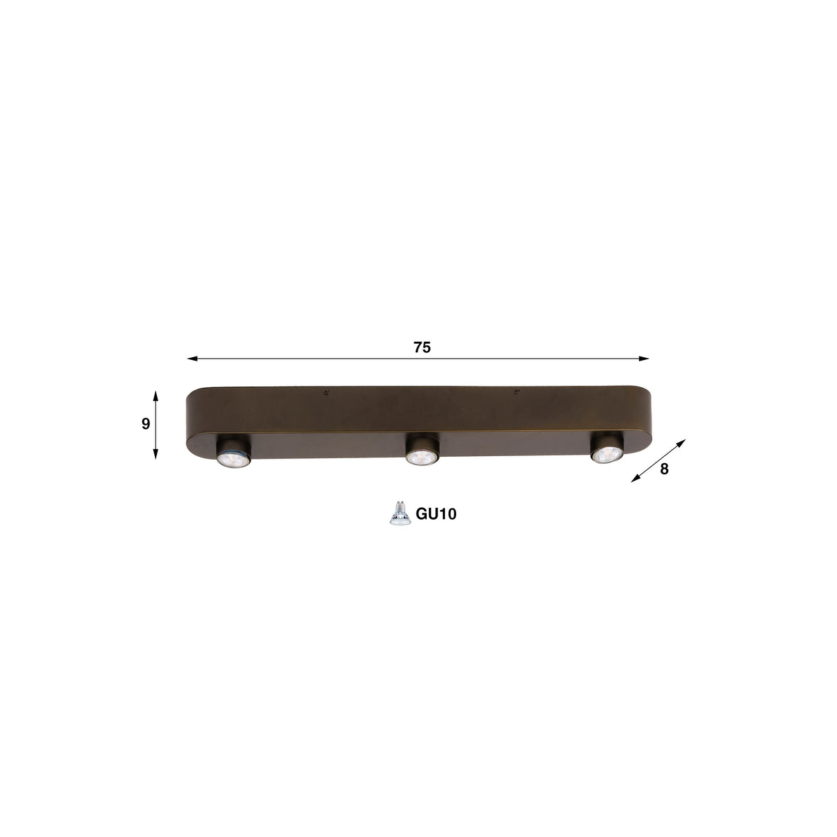 Deckenleuchte DECKENLEUCHTE BAR – 3, 5 ODER 7 SPOTS IN BRONZE & BEIGE