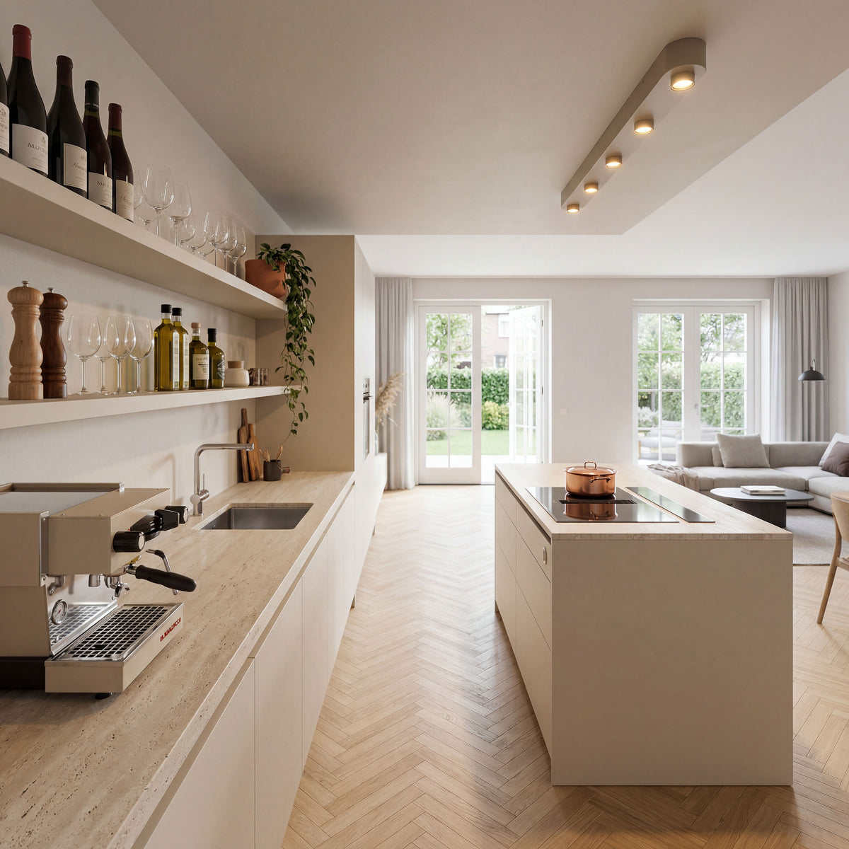 Deckenleuchte DECKENLEUCHTE BAR – 3, 5 ODER 7 SPOTS IN BRONZE & BEIGE