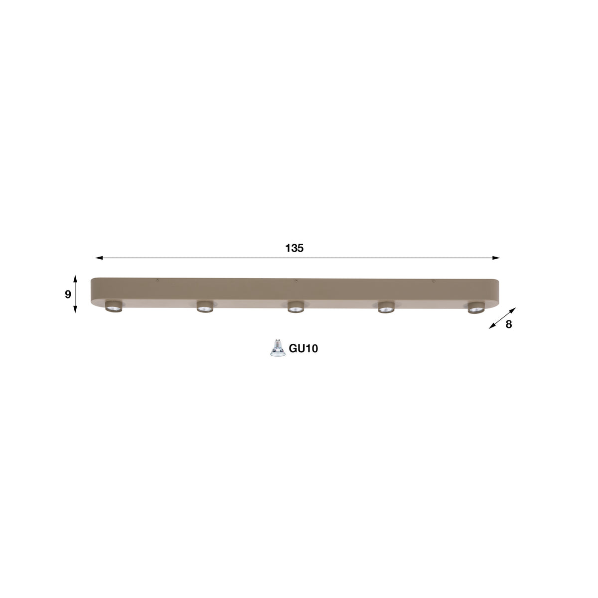 Deckenleuchte DECKENLEUCHTE BAR – 3, 5 ODER 7 SPOTS IN BRONZE & BEIGE