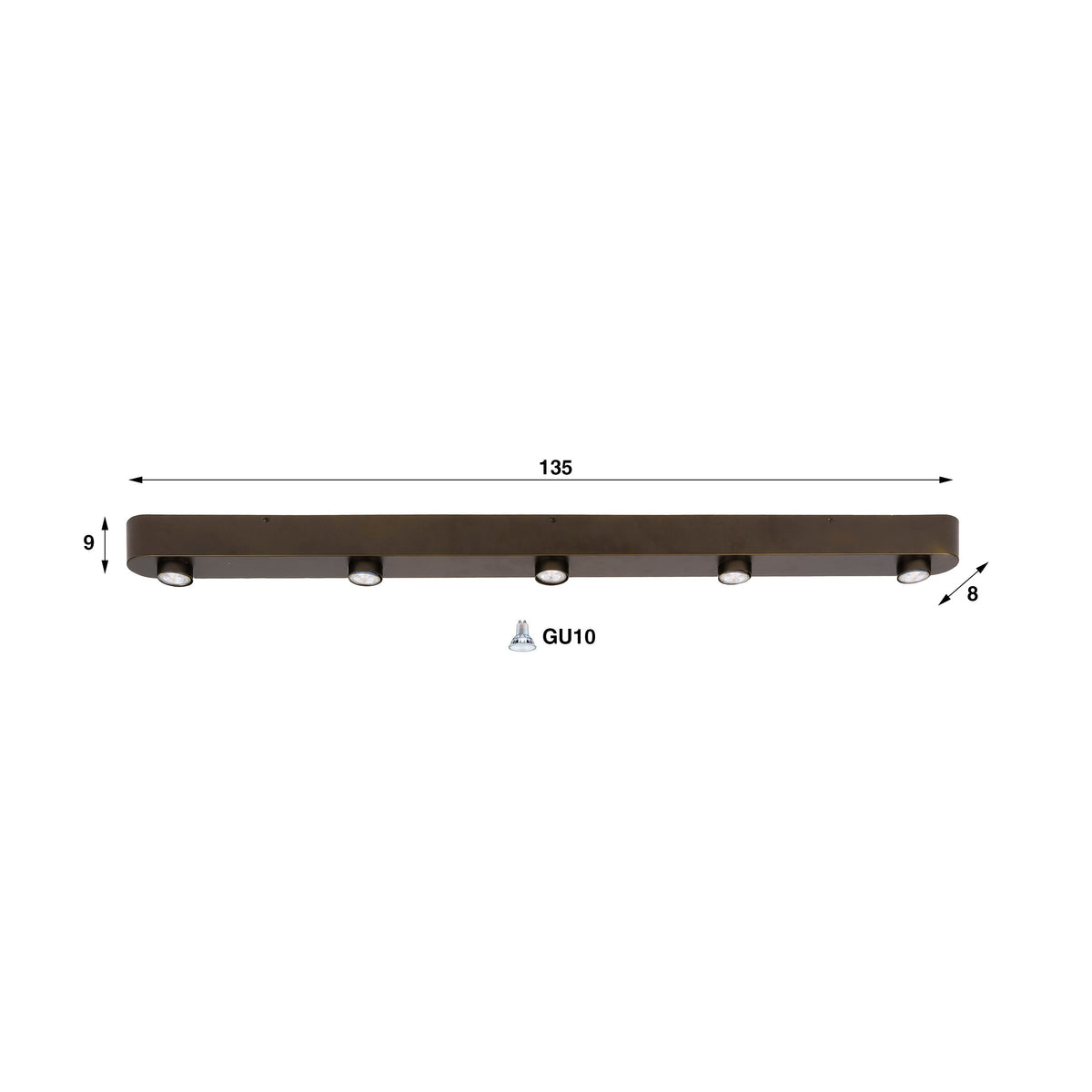 Deckenleuchte DECKENLEUCHTE BAR – 3, 5 ODER 7 SPOTS IN BRONZE & BEIGE