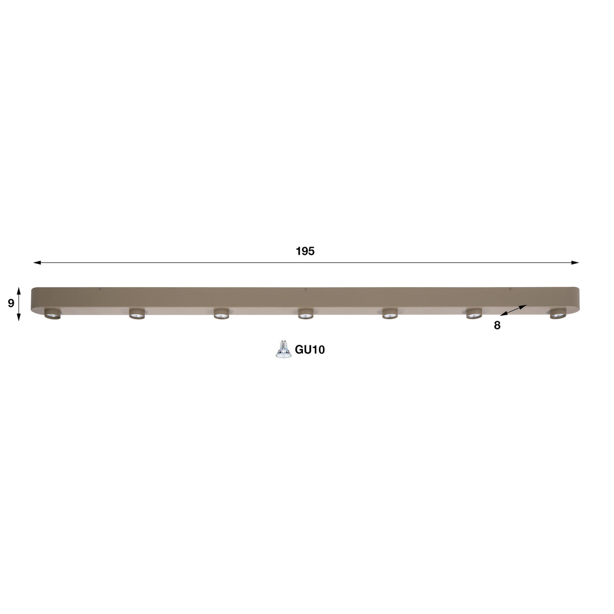 Deckenleuchte DECKENLEUCHTE BAR – 3, 5 ODER 7 SPOTS IN BRONZE & BEIGE