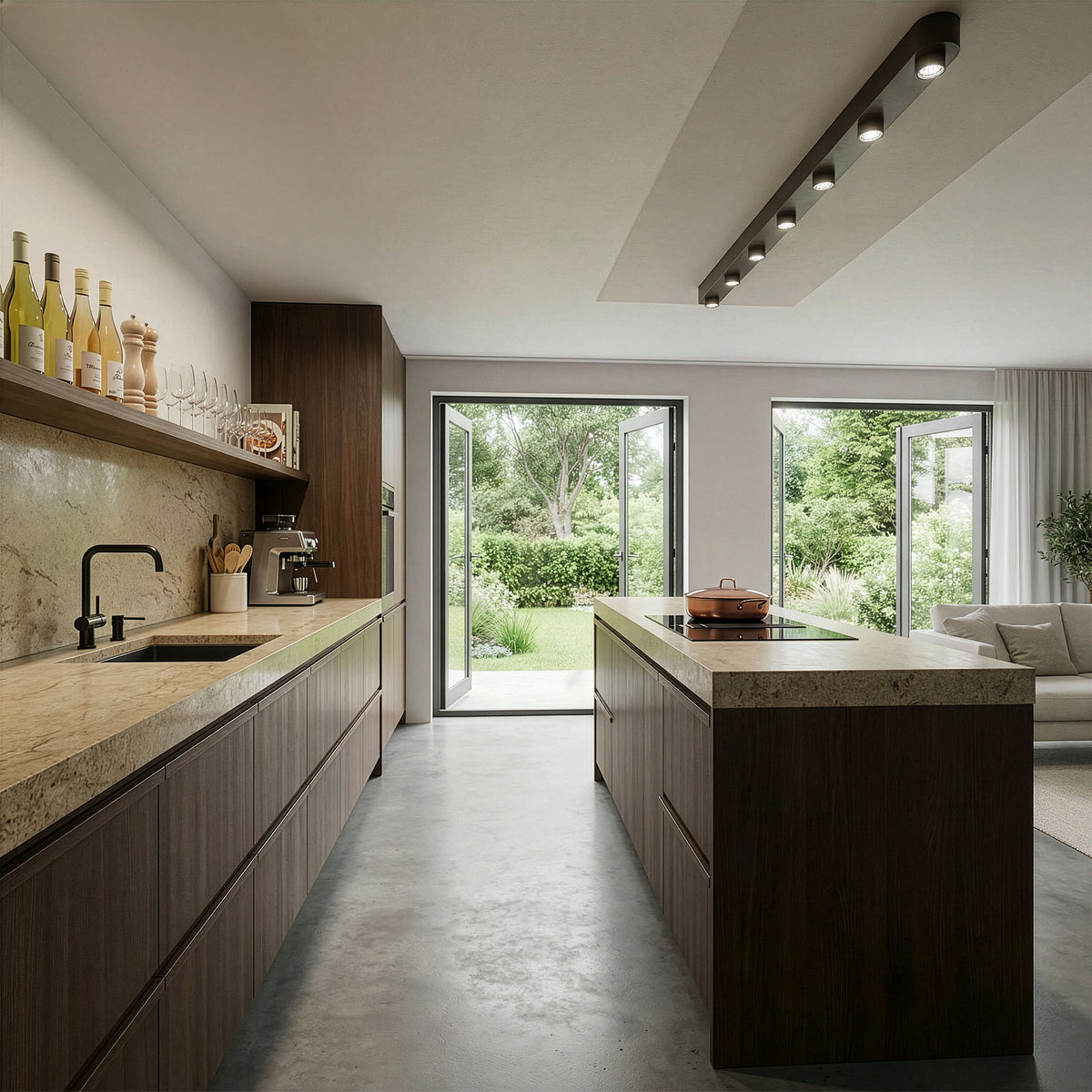 Deckenleuchte DECKENLEUCHTE BAR – 3, 5 ODER 7 SPOTS IN BRONZE & BEIGE
