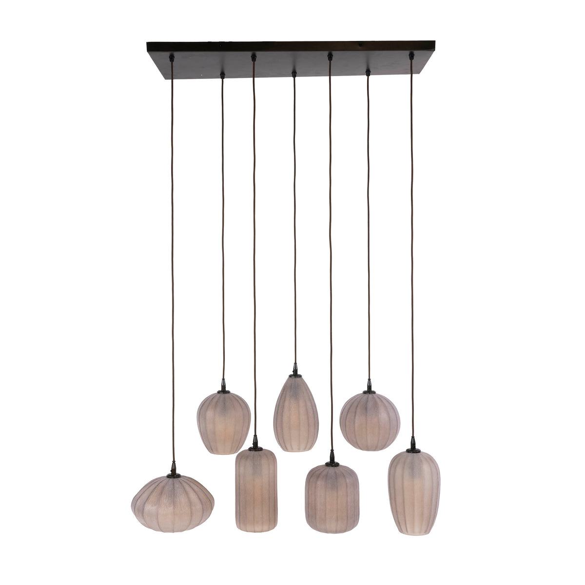 Pendelleuchte Altura 4+3-Fassungen / Sienna braun-frosted