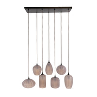 Pendelleuchte Altura 4+3-Fassungen / Sienna braun-frosted