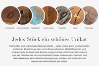ROOT Massiver Konsolentisch 150cm natur Teak Massivholz aus Wurzelholz Glasplatte