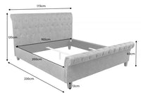 KENSINGTON Chesterfield double bed dark gray queen size upholstered bed