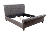 KENSINGTON Chesterfield double bed dark gray queen size upholstered bed