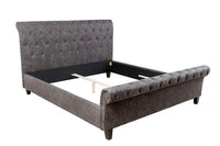 KENSINGTON Chesterfield Doppelbett dunkelgrau Queensize Polsterbett