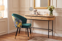 Extravaganter Stuhl MAISON CLASSIQUE Samt schwarze Metallbeine goldene Fußkappen