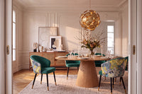 Extravaganter Stuhl MAISON CLASSIQUE Samt schwarze Metallbeine goldene Fußkappen